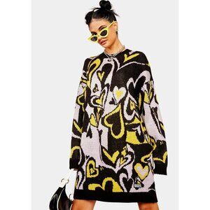 💥EFFORTLESSLY COOL💥The Rugged Priest Heart Print Oversized Sweater / Dress